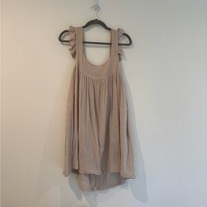 Olivaceous Beige Sleeveless Dress